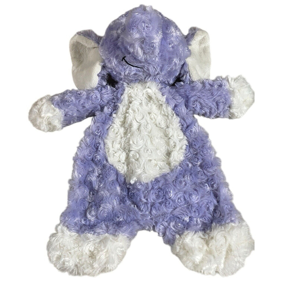 Baby Ganz Elephant Flat a Pat Lovey Purple Plush Toy Security Blanket Minky 16” - Picture 5 of 14